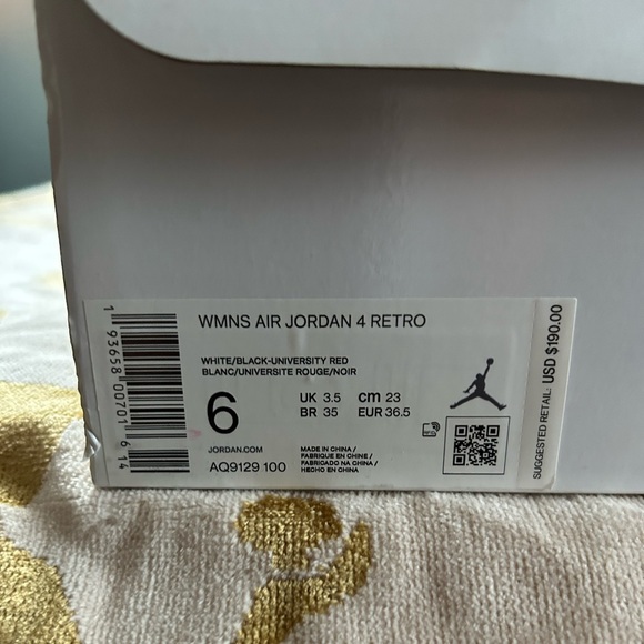 Women’s 2020 Nike Air Jordan 4 Retro 'Rasta' / Size 6 / Brand New in Box - Picture 11 of 12